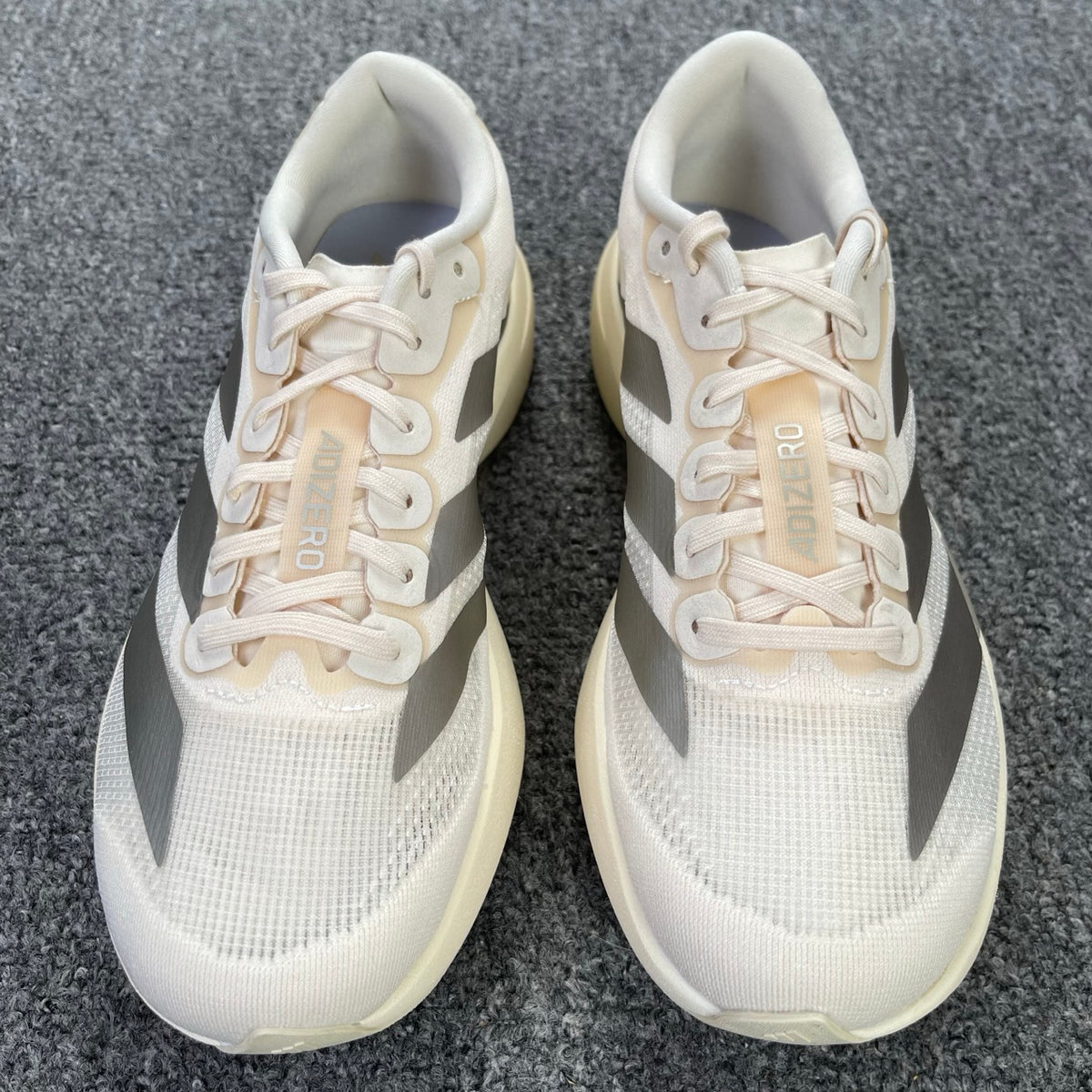 adidas Adizero Evo SL Wonder White / Cyber Metallic / Warm Vanilla (or Core White / Halo Silver)