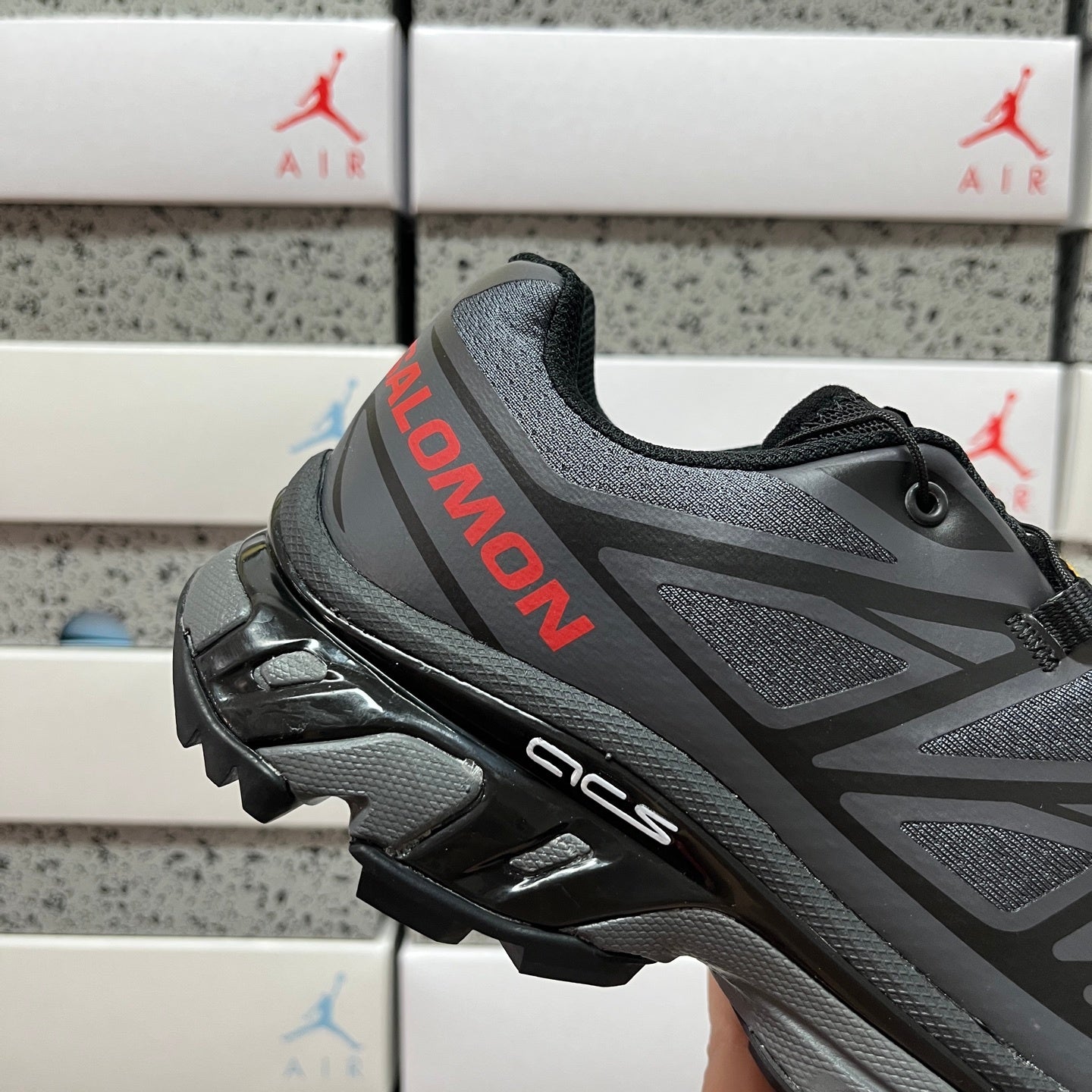 SALOMON-XT-6 JJJJound 'Black Fiery Red'
