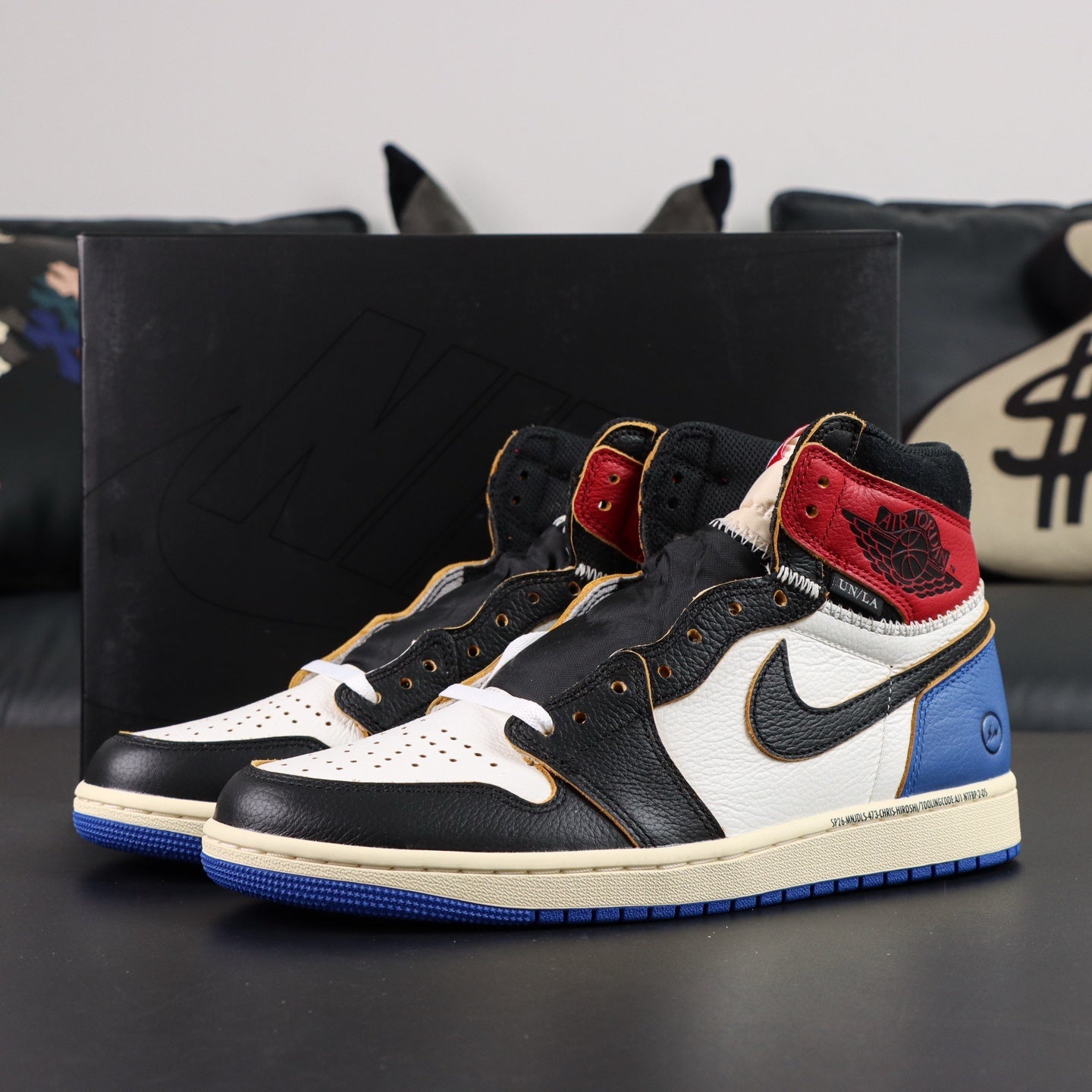 Jordan 1 Retro High x Fragment x Union LA OG SP 'Varsity Red Sport Royal'
