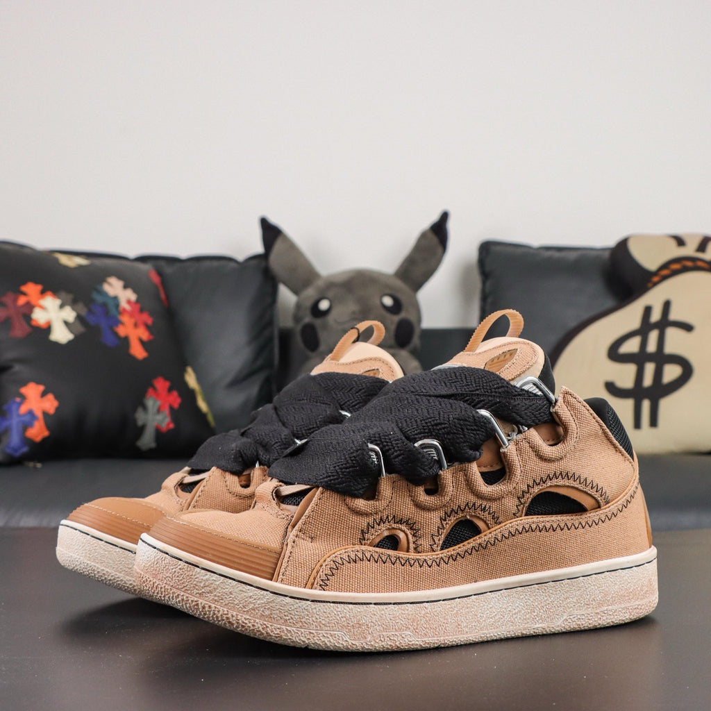LANVIN CURB SNEAKER Camel/Amber