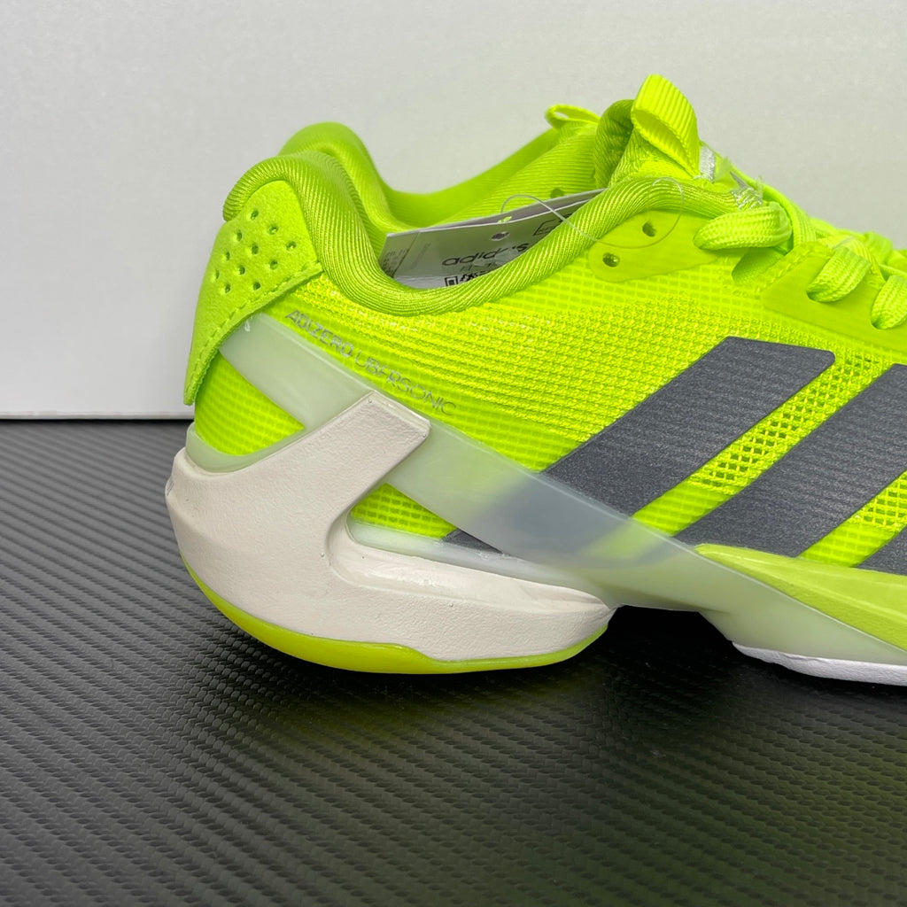 AD ADIZERO UBERSONIC 5 Tennis Shoes in the Lucid Lemon / Iron Metallic / Powder Yellow