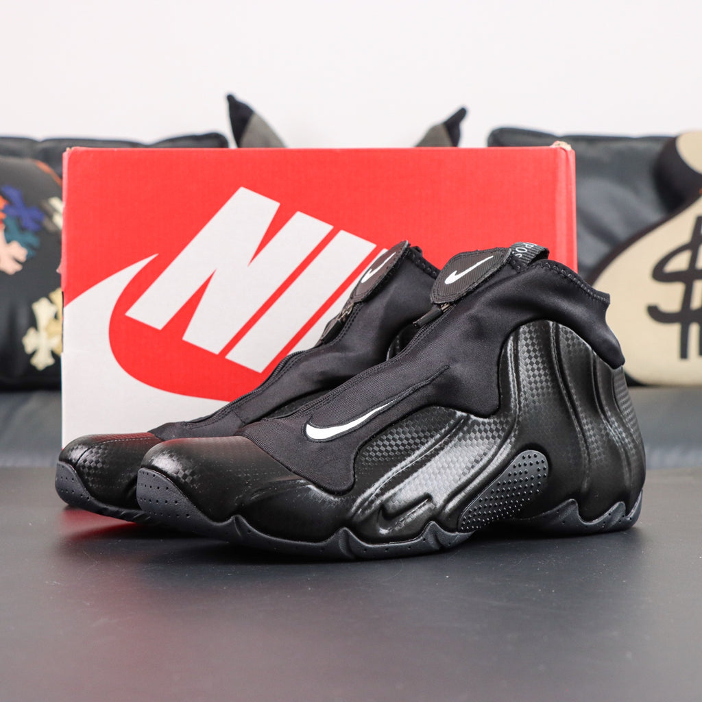 NIKE AIR FOAMPOSITE Black / Black-Metallic Silver (Carbon Fiber look)