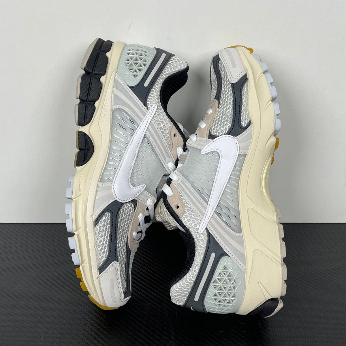 NIKE AIR ZOOM VOMERO 5 "Supersonic" Light Bone, White, and Black