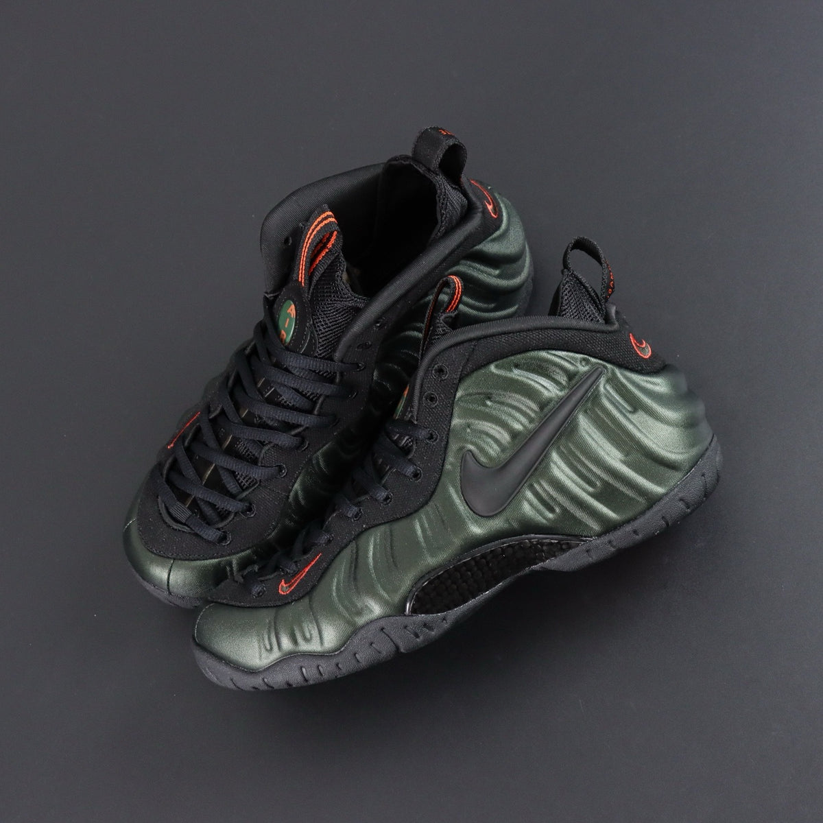 NIKE AIR  Foamposite Sequoia / Black – Team Orange