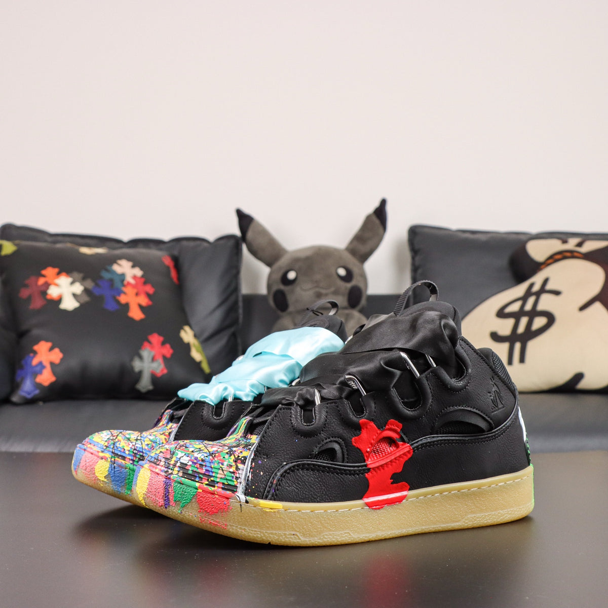 LANVIN CURB SNEAKER X Gallery Dept 'Paint Drip - Black'