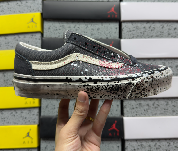 VANS SK8-LOW PAINT SPLATTER CHARCOAL GREY