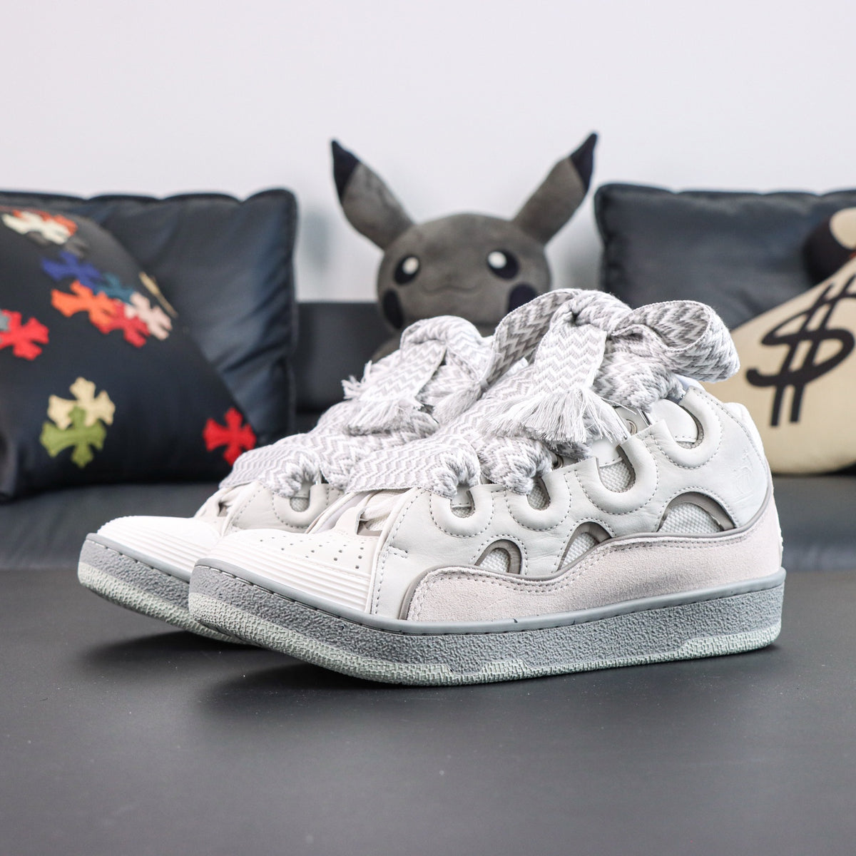 LANVIN SNEAKER Snake Laces White Grey
