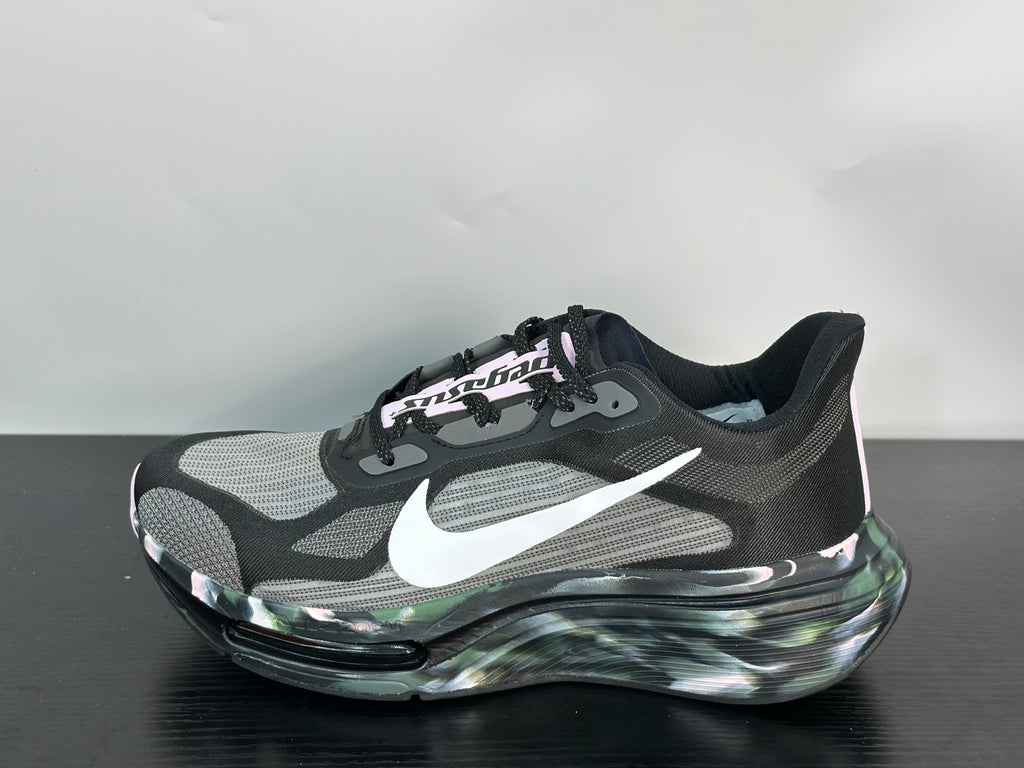 NIKE PEGASUS PREMIUN black and gray mesh upper, a white Nike swoosh, and a marbled