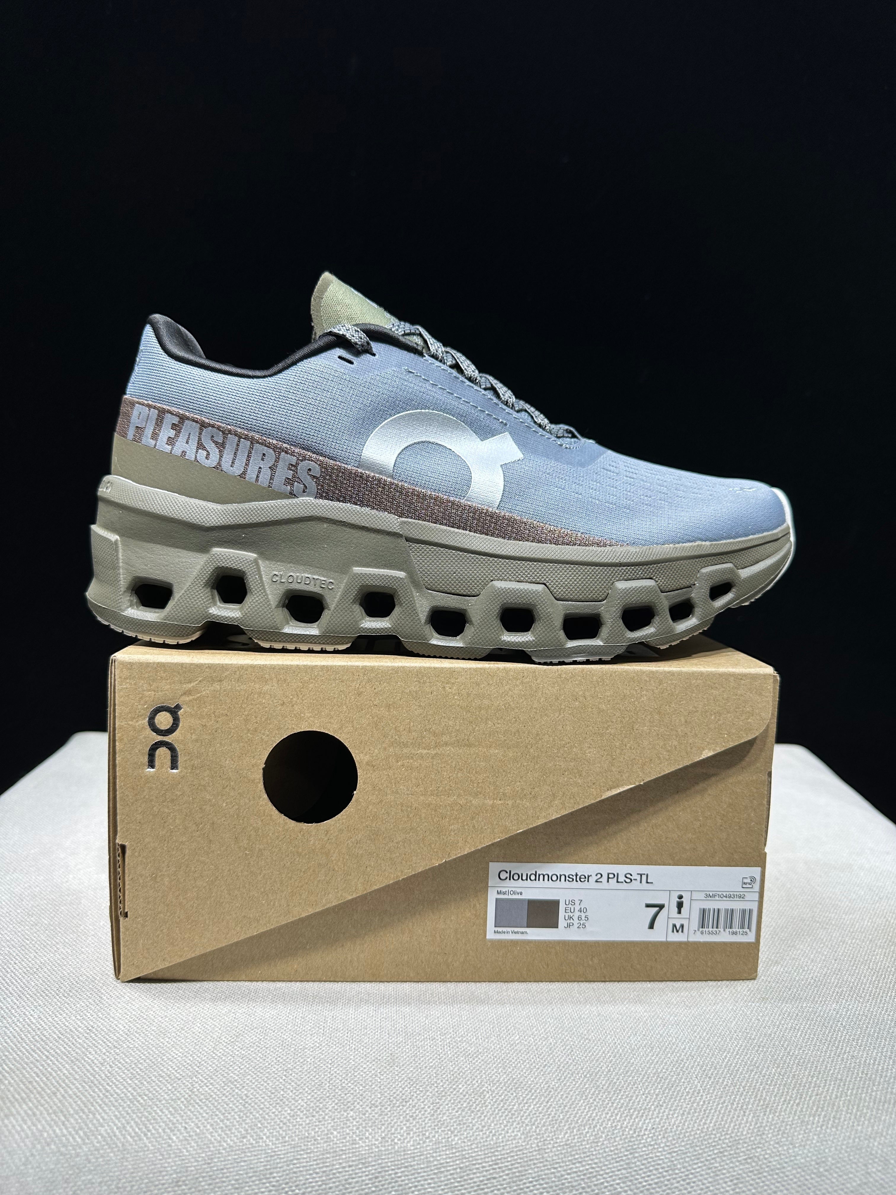 On x Pleasures x The Loop Cloudmonster 2 'Mist/Olive'