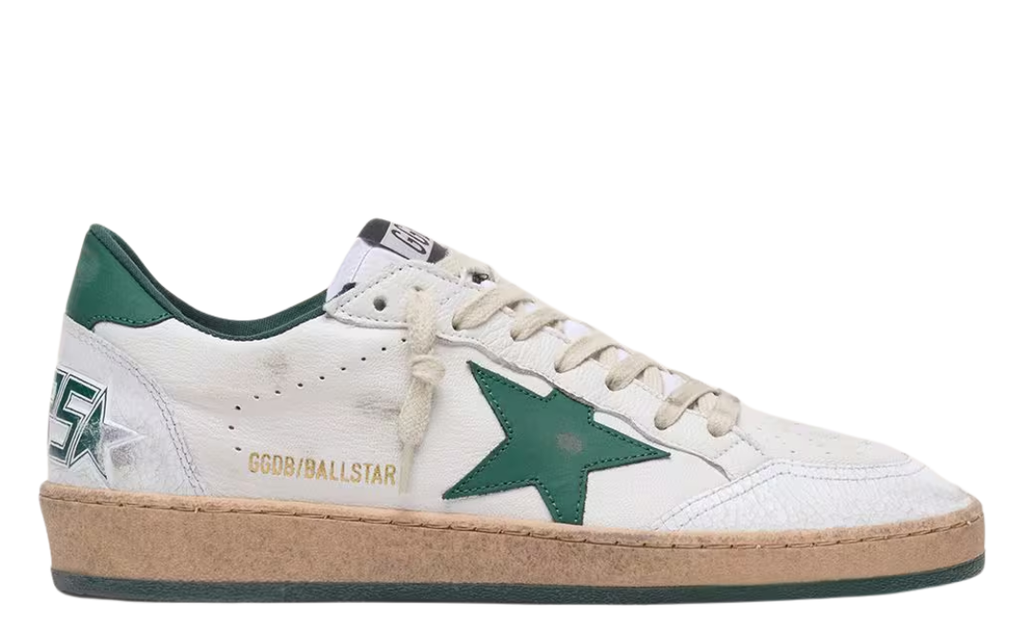 Golden Goose Ball-Star 'Green Leather Star & Heel Tab'