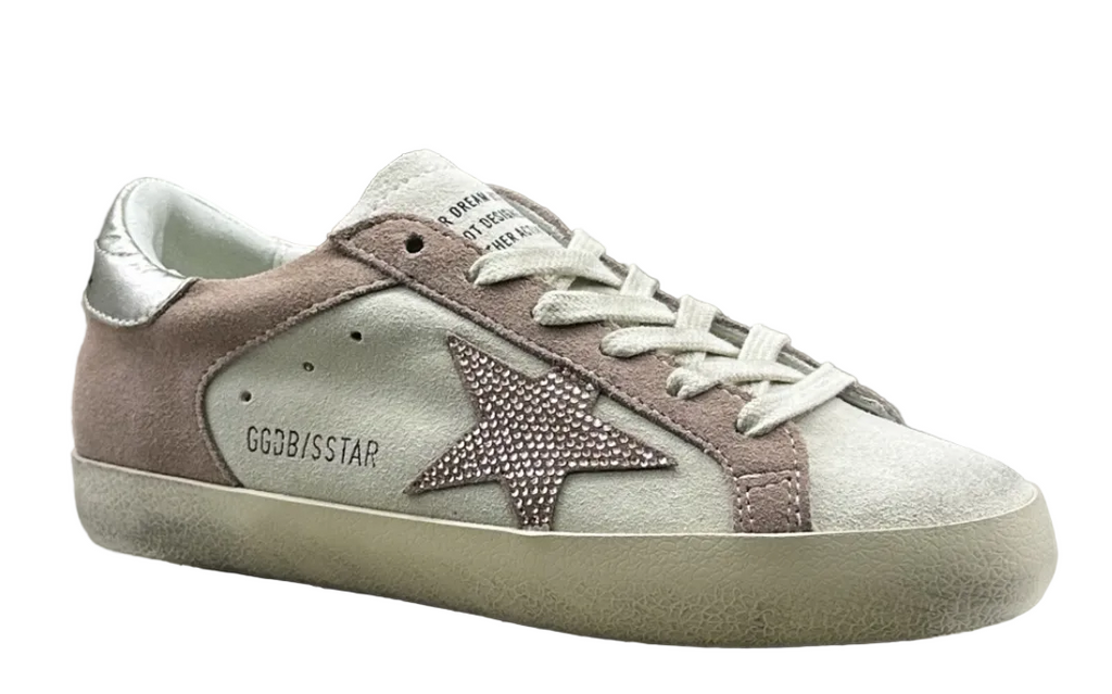 Golden Goose Super-Star 'Pink Crystal Star/Silver Heel Tab'