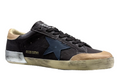 Golden Goose Super-Star 'Dark Blue Leather Star/Beige Heel Tab'