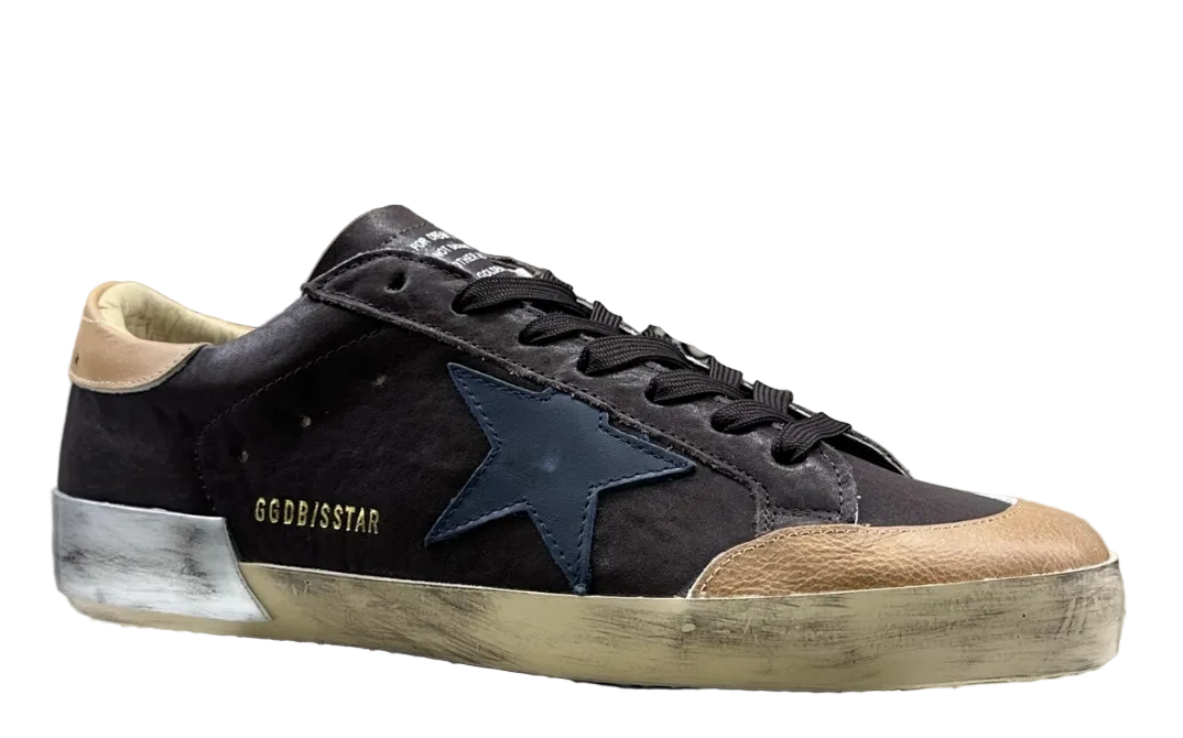 Golden Goose Super-Star 'Dark Blue Leather Star/Beige Heel Tab'