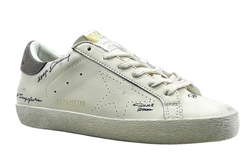 Golden Goose Super-Star 'Perforated Star/Grey Suede Heel Tab'