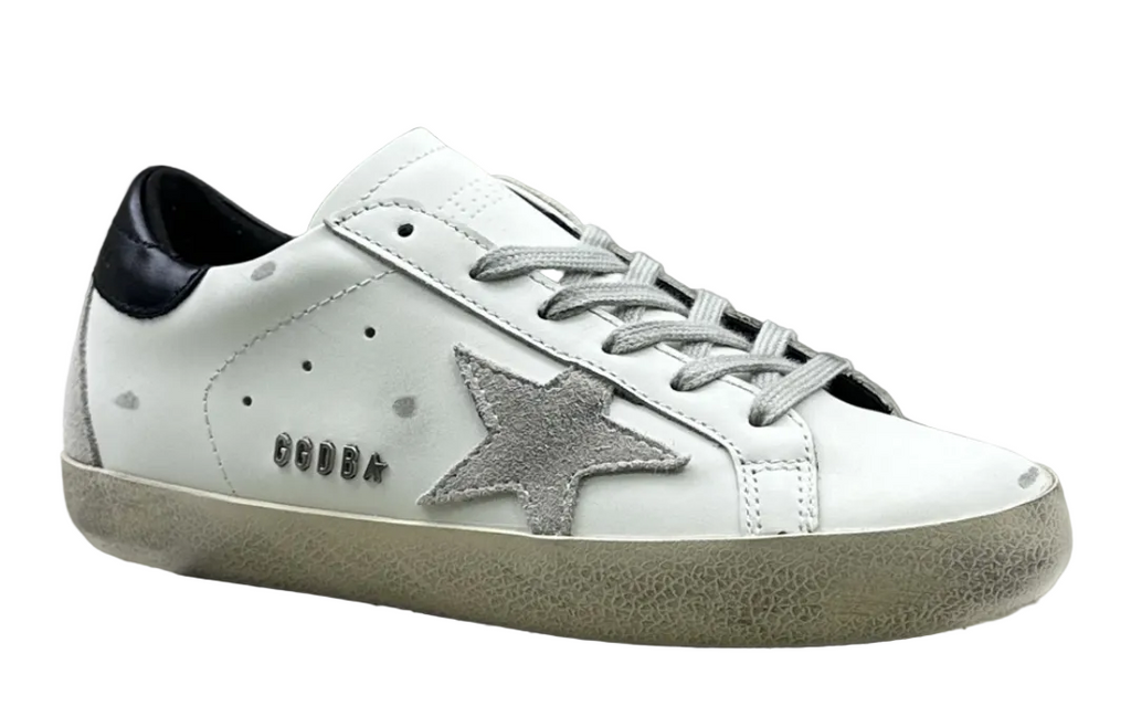 Golden Goose Super-Star 'Grey Suede Star/Black Leather Heel Tab'