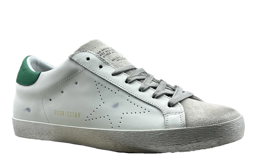 Golden Goose Super-Star 'Perforated Star/Green Heel Tab'