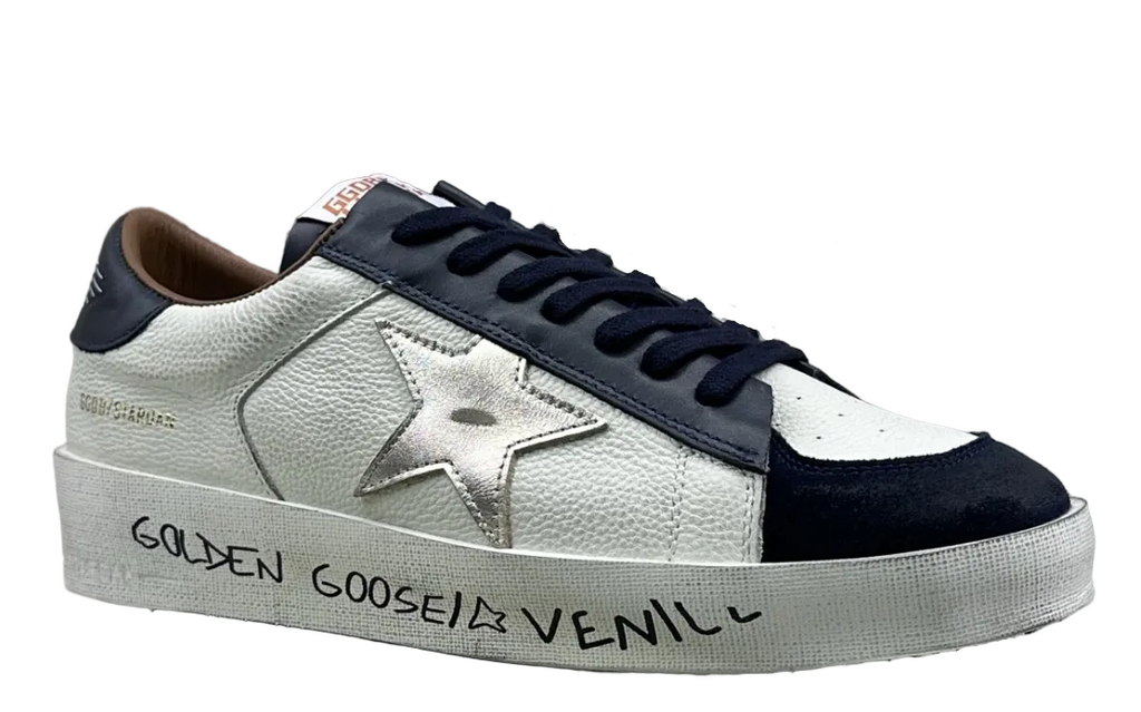 Golden Goose Stardan 'Metallic Leather Star/Blue Nappa Heel Tab'
