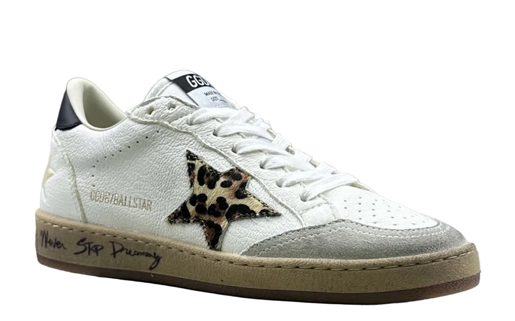 Golden Goose Ball-Star 'Leopard Print Star/Black Heel Tab'