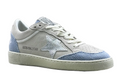 Golden Goose Ball-Star 'Light Grey Suede with Denim Blue and Metallic Silver Star'