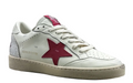 Golden Goose Ball-Star 'Valentines Day Red Leather Star/Grey Suede Heel Tab'