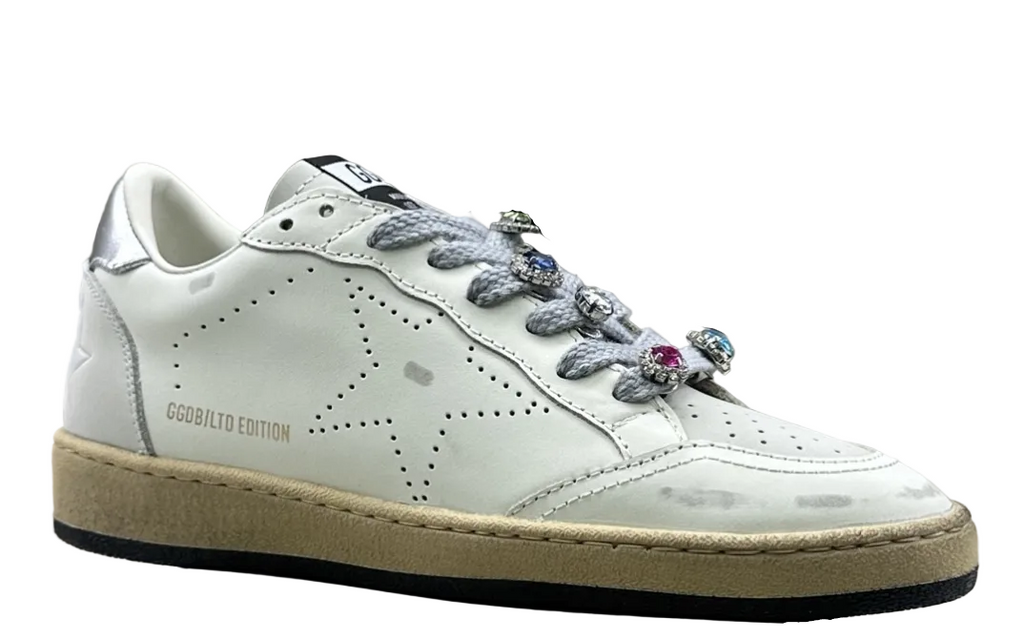 Golden Goose Ball-Star LTD 'Perforated Star/Silver Heel Tab'