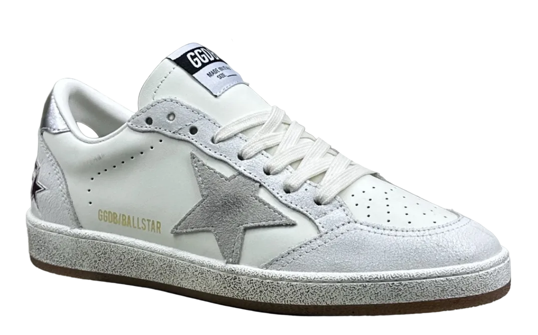 Golden Goose Ball-Star 'Grey Suede Star/Silver Heel Tab'