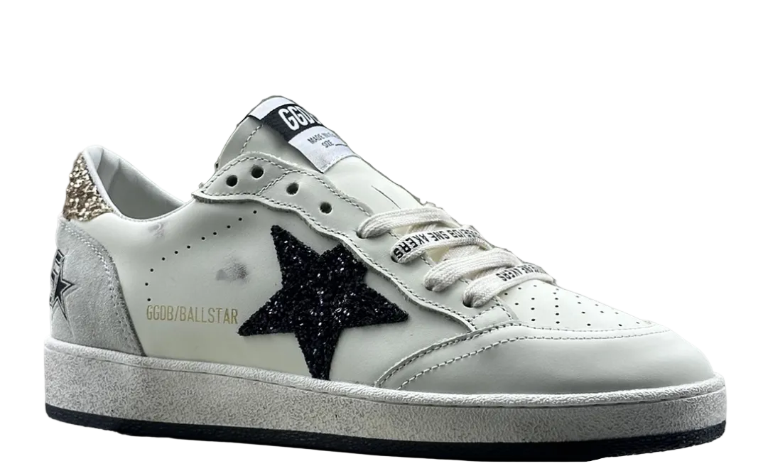 Golden Goose Ball-Star 'Black Glitter Star/Gold Glitter Hee Tab'