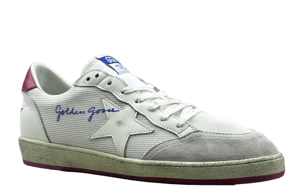 Golden Goose Ball-Star 'White Mesh White Leather Star/Red Heel Tab'