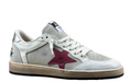 Golden Goose Ball-Star 'Red Leather Star/Silver Heel Tab'