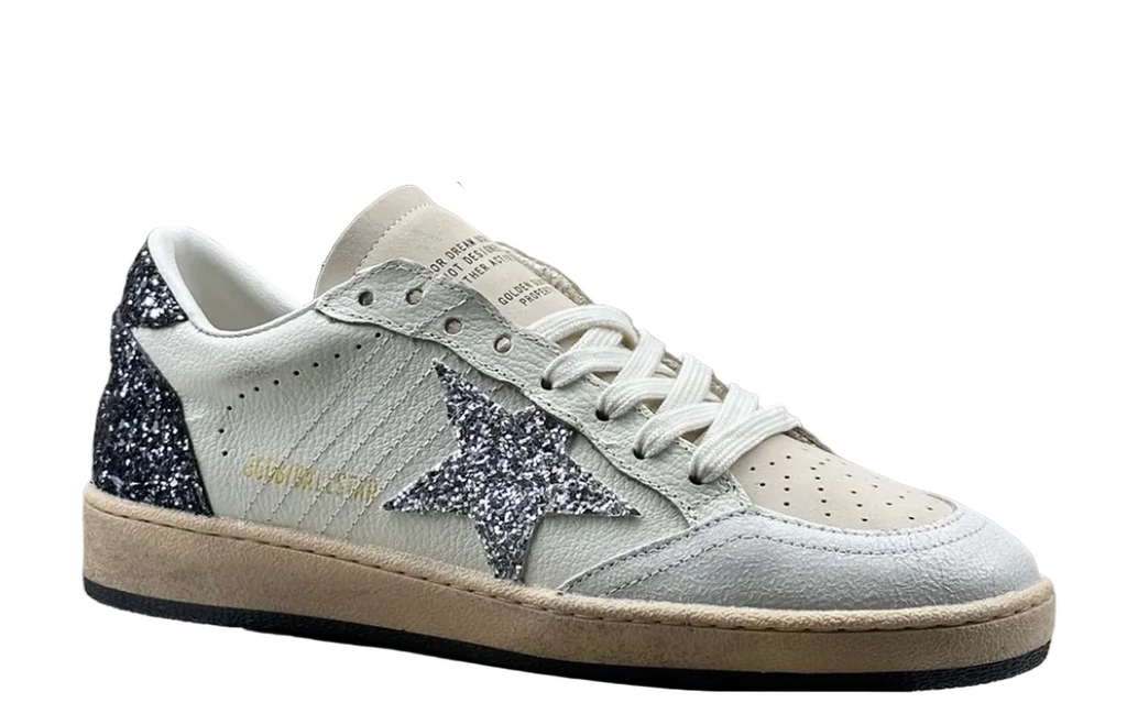 Golden Goose Ball-Star 'Silver Glitter Star/Black Glitter Heel Tab'