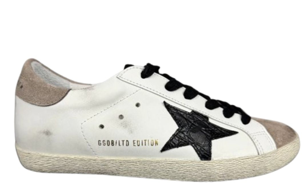 Golden Goose Super-Star 'LTD Black Leather Star/Brown Suede Toebox & Tab'