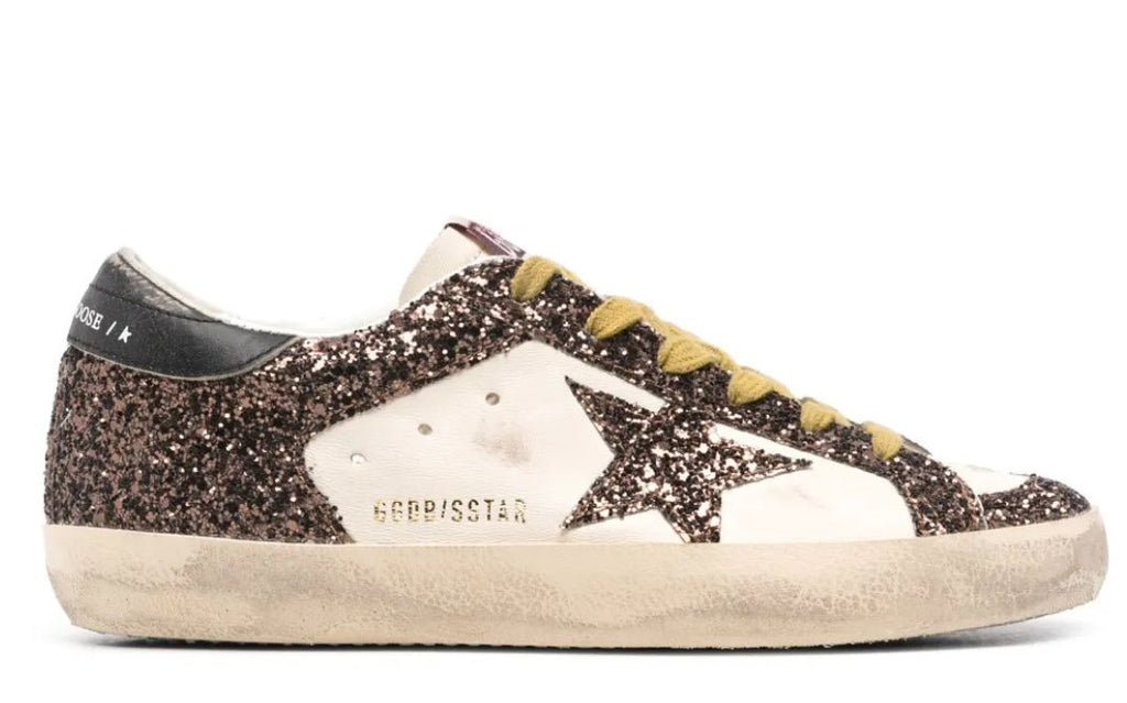 Golden Goose Super-Star 'Glitter Brown Star/Leather Black Tab'