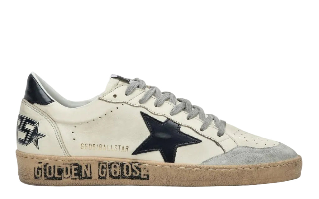 Golden Goose Ball-Star 'Leather Black/Tab Lettering Midsole'