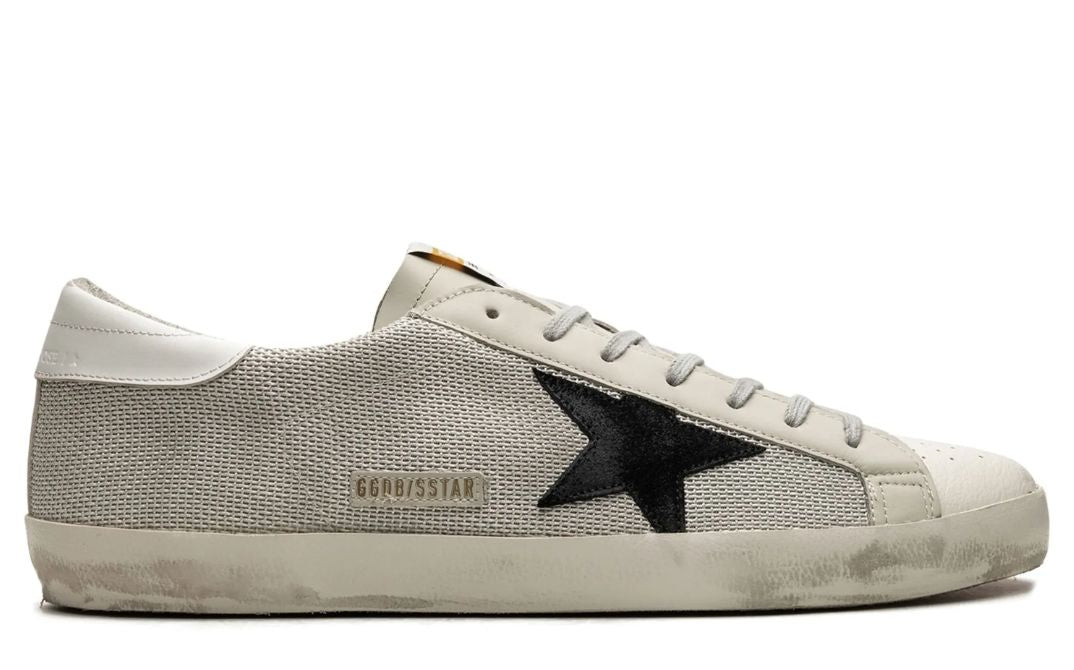 Golden Goose Super-Star 'Light Grey Mesh Black Star/White Heel Tab'