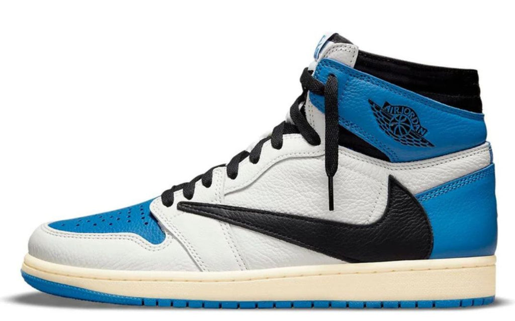 Jordan 1 Retro High x Fragment Design x Travis Scott 'Sail Black Military Blue