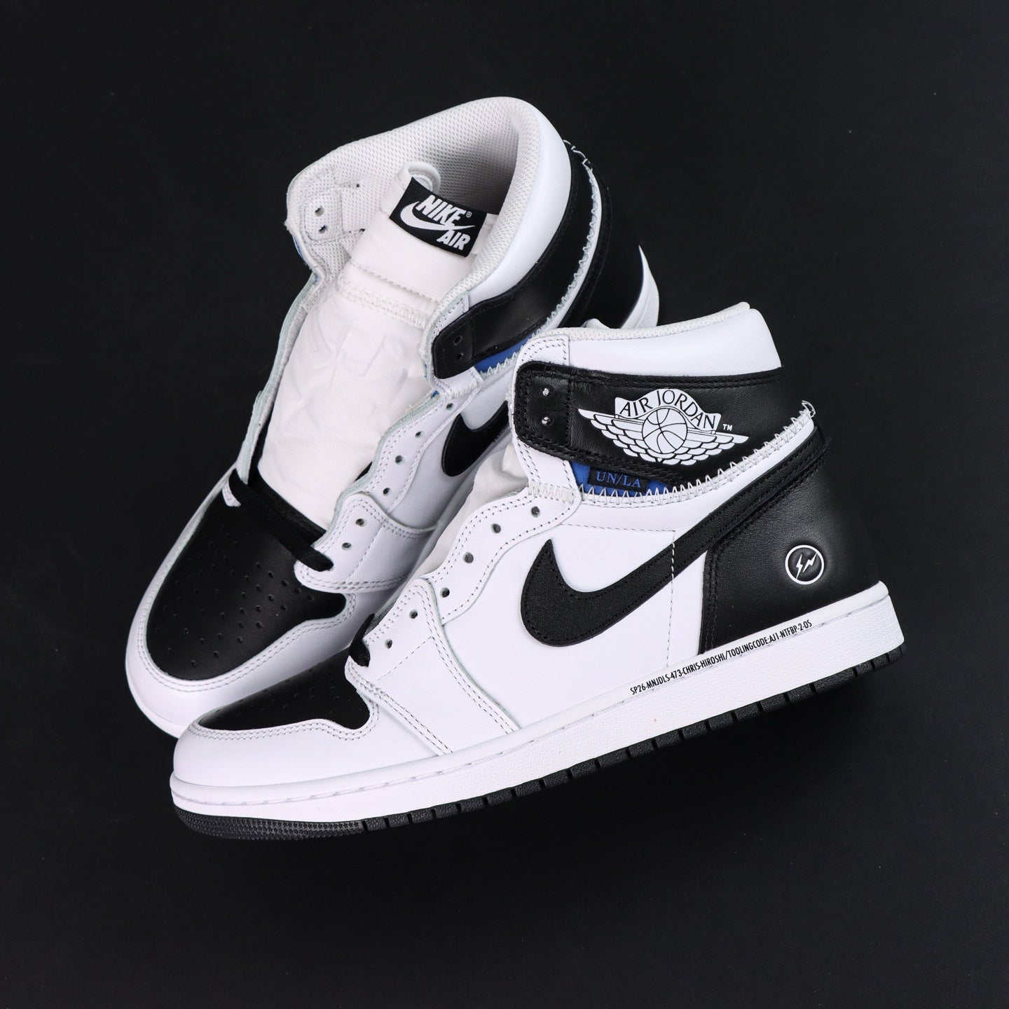 Jordan 1 Retro High OG SP x Fragment x Union LA 'White Black'