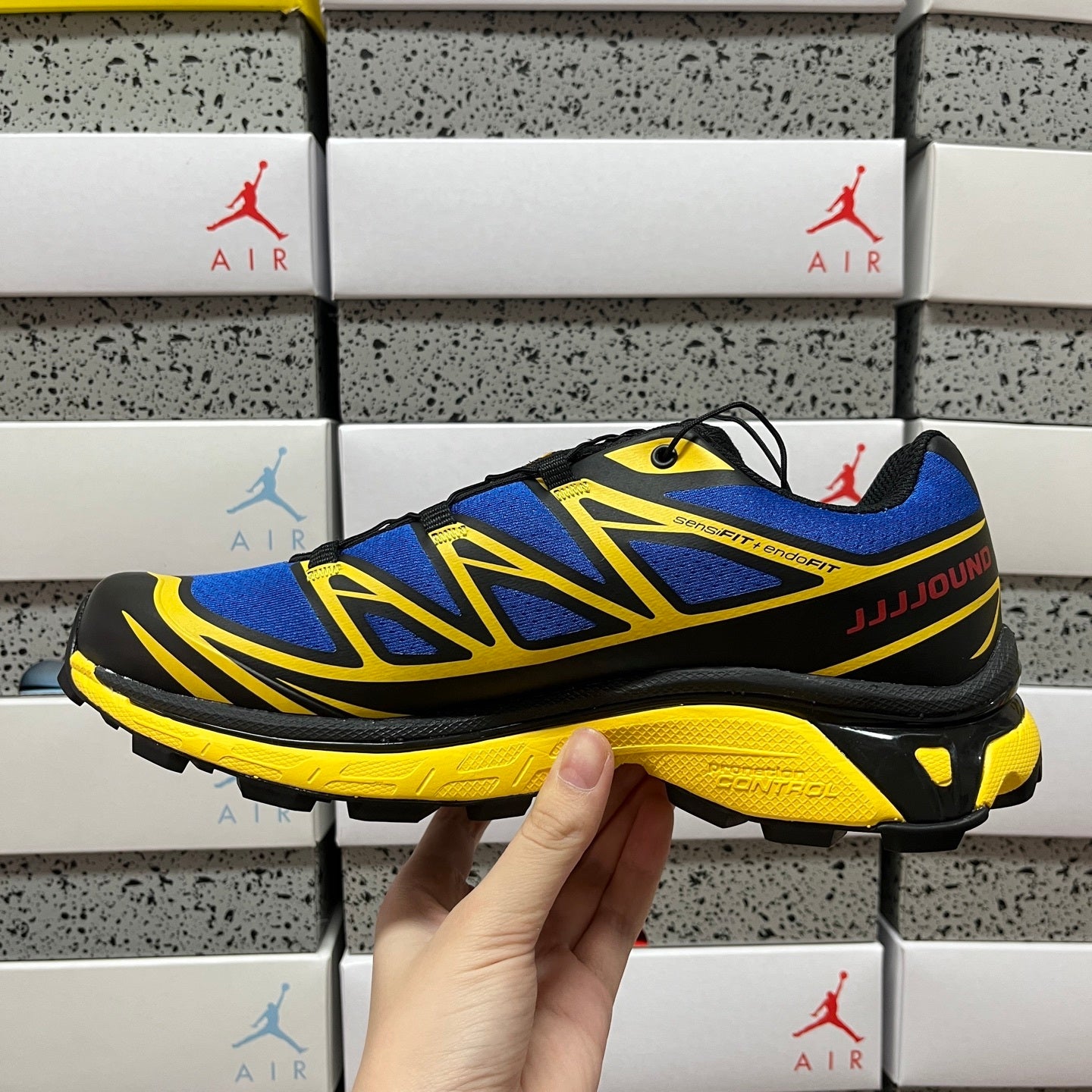 SALOMON-XT-6 JJJJound 'Nautical Blue Lemon Black'
