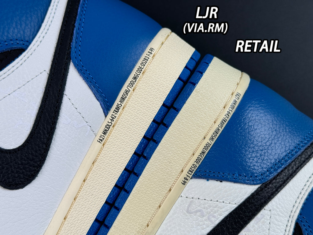 Jordan 1 Retro High x Fragment Design x Travis Scott 'Sail Black Military Blue'