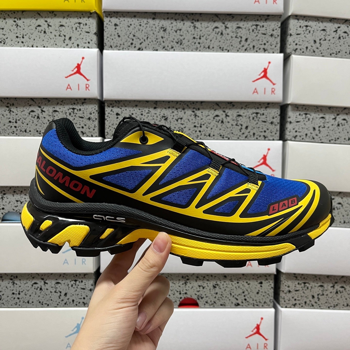 SALOMON-XT-6 JJJJound 'Nautical Blue Lemon Black'