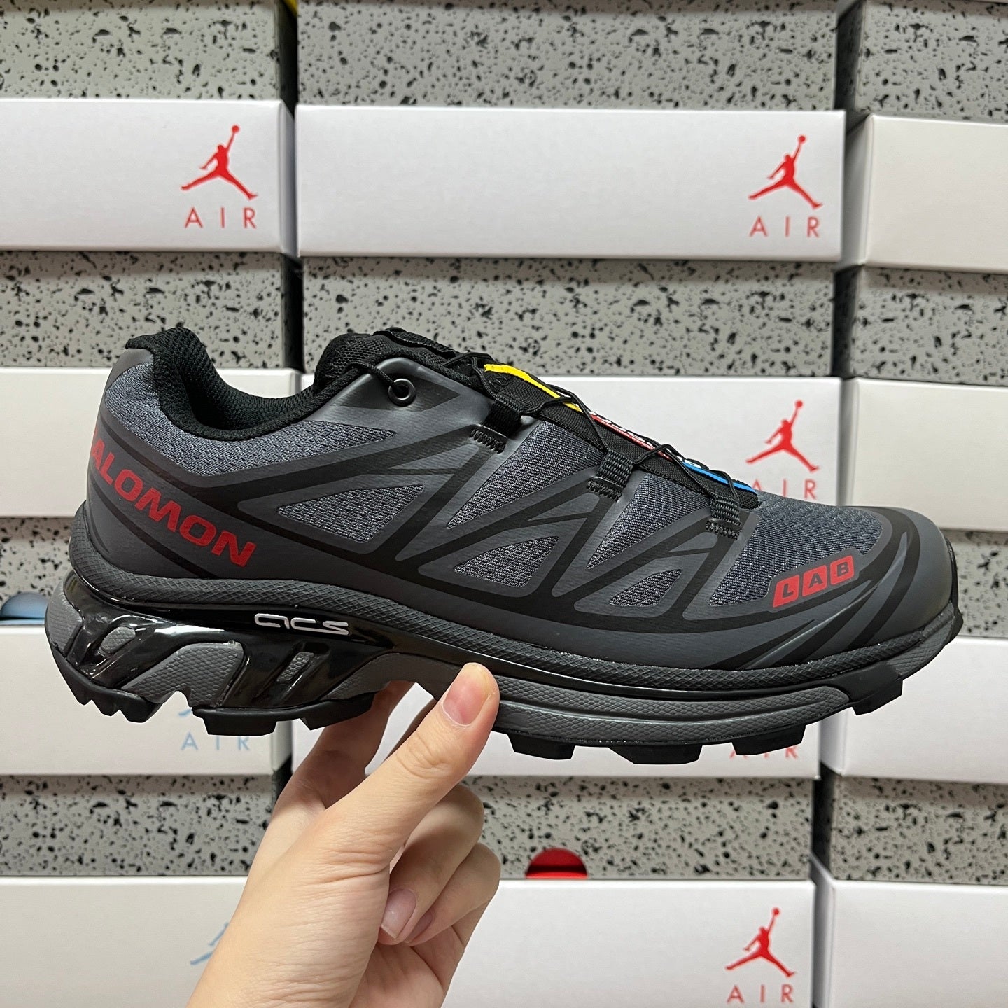SALOMON-XT-6 JJJJound 'Black Fiery Red'