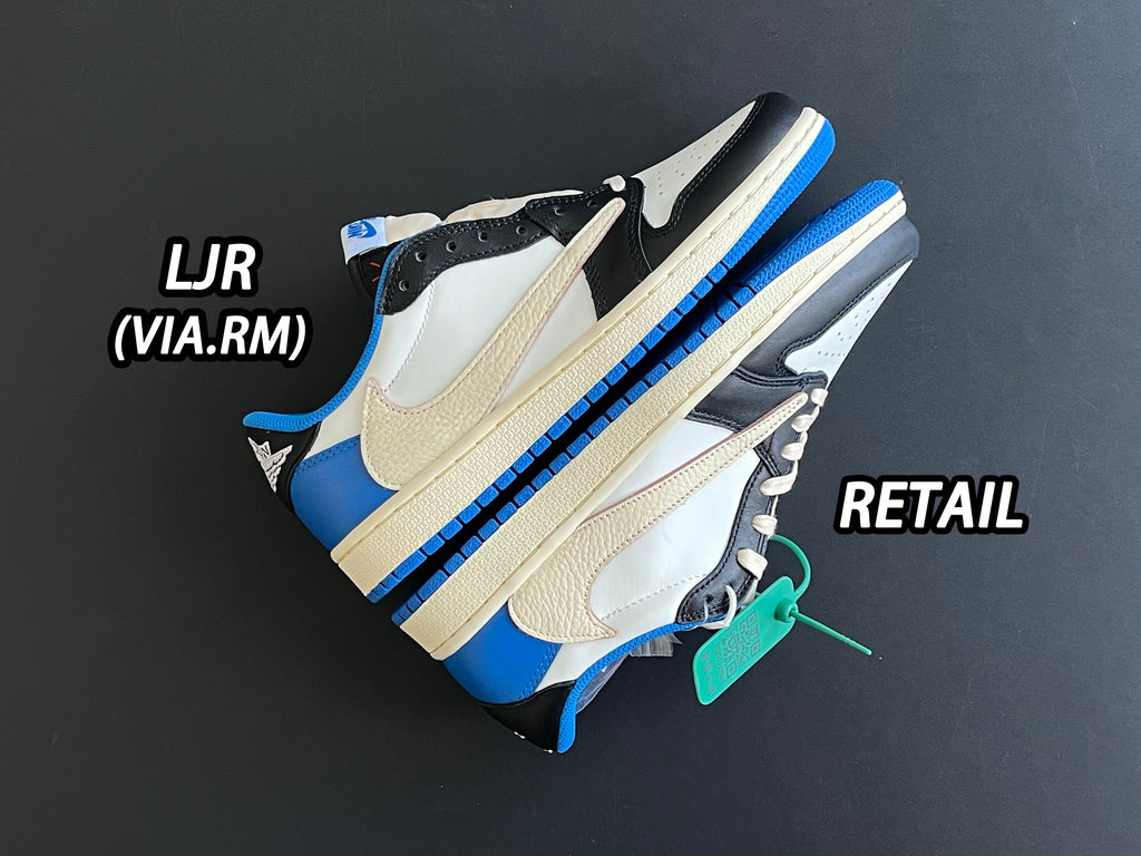 Jordan 1 Retro Low x Fragment Design x Travis Scott x 'Sail Black Military Blue'