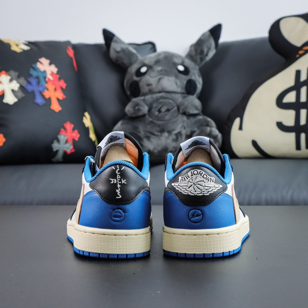 Jordan 1 Retro Low x Fragment Design x Travis Scott x 'Sail Black Military Blue'