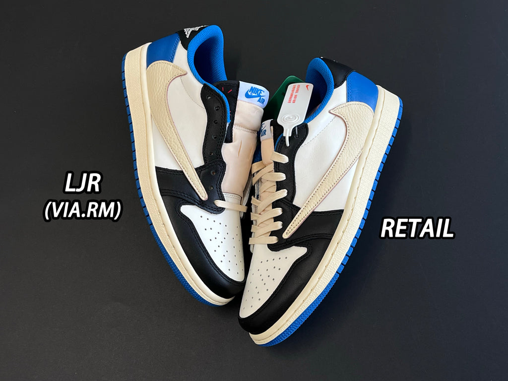 Jordan 1 Retro Low x Fragment Design x Travis Scott x 'Sail Black Military Blue'
