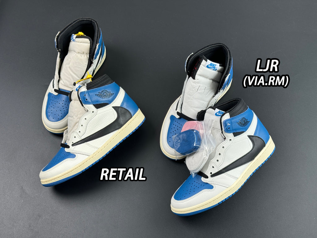Jordan 1 Retro High x Fragment Design x Travis Scott 'Sail Black Military Blue'