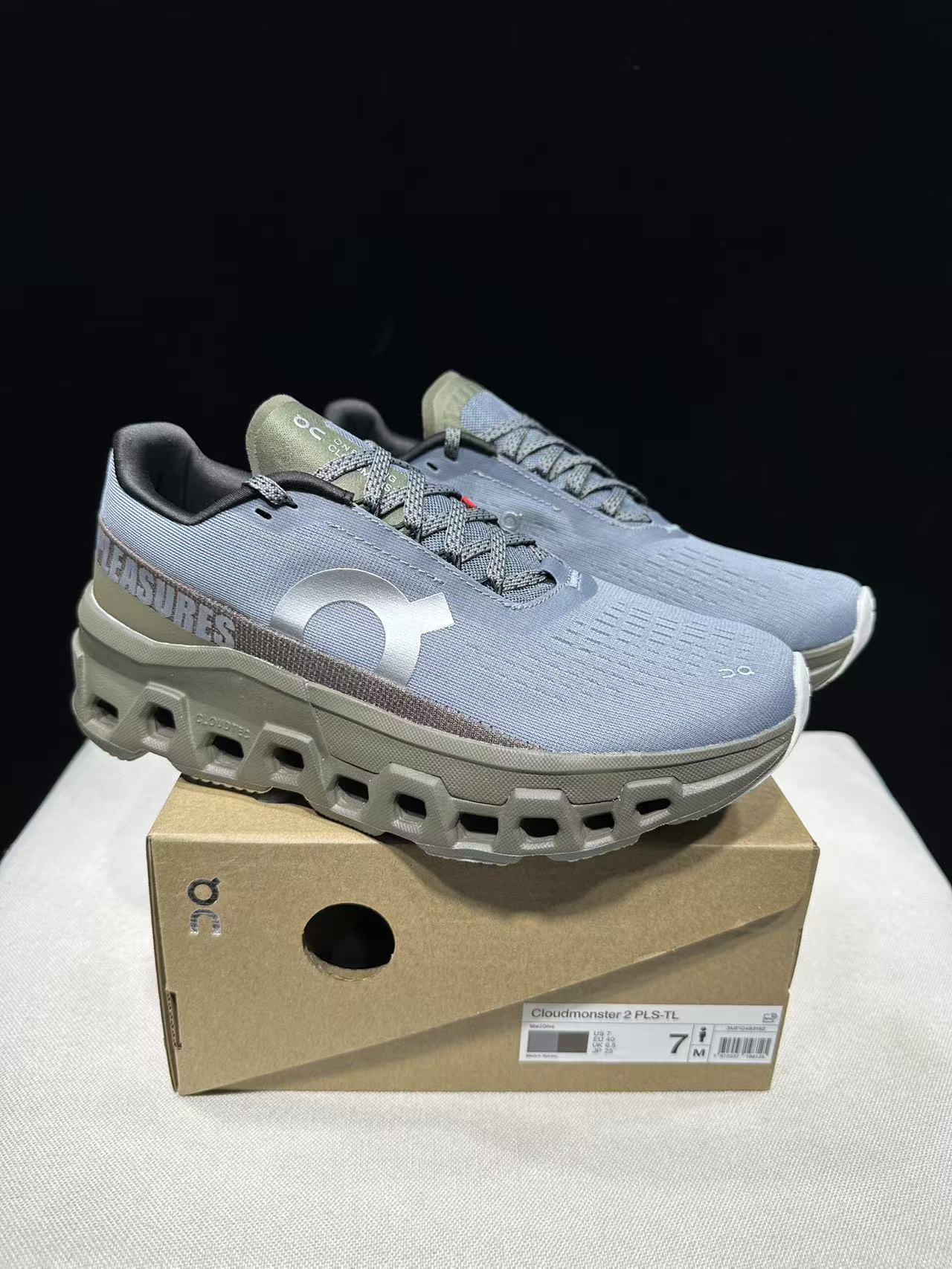 On x Pleasures x The Loop Cloudmonster 2 'Mist/Olive'