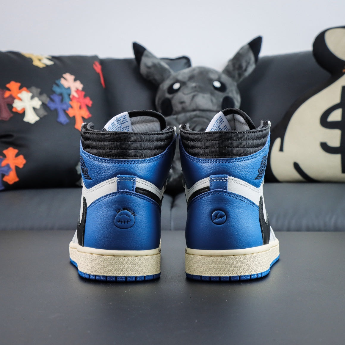 Jordan 1 Retro High x Fragment Design x Travis Scott 'Sail Black Military Blue