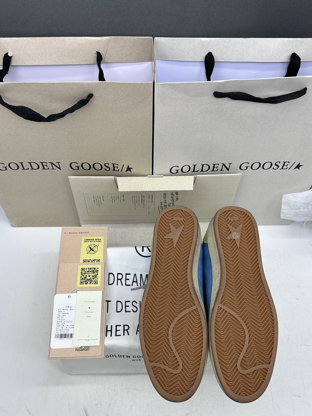 Golden Goose Ball-Star LTD 'Blue Suede Metallic Gold Star/White Tab'