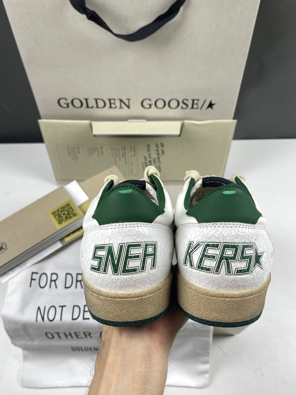 Golden Goose Ball-Star 'Green Leather Star & Heel Tab'