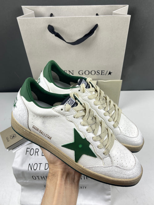 Golden Goose Ball-Star 'Green Leather Star & Heel Tab'