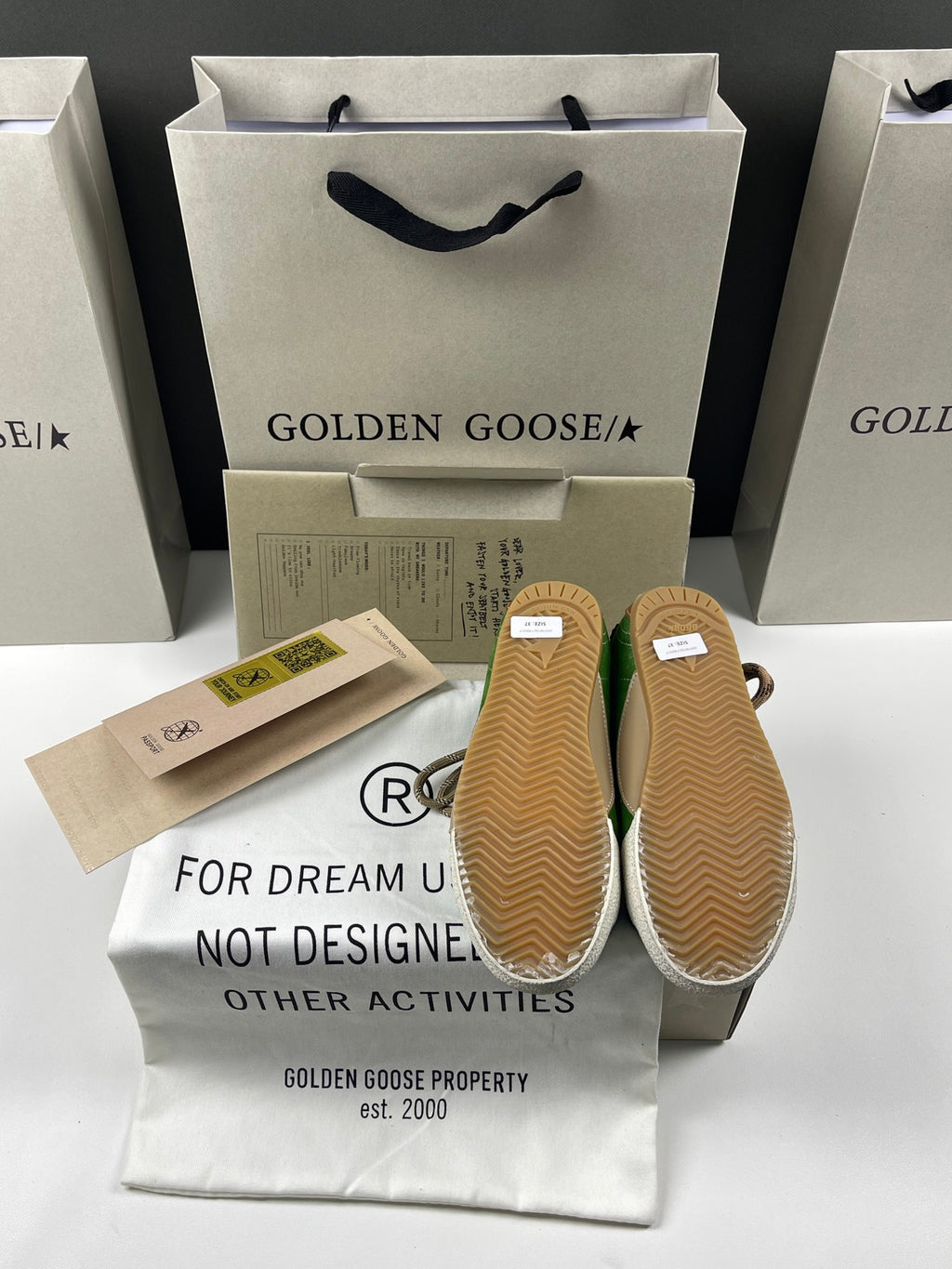 Golden Goose True-Star 'Green Suede White Leather Star/Brown Heel Tab'